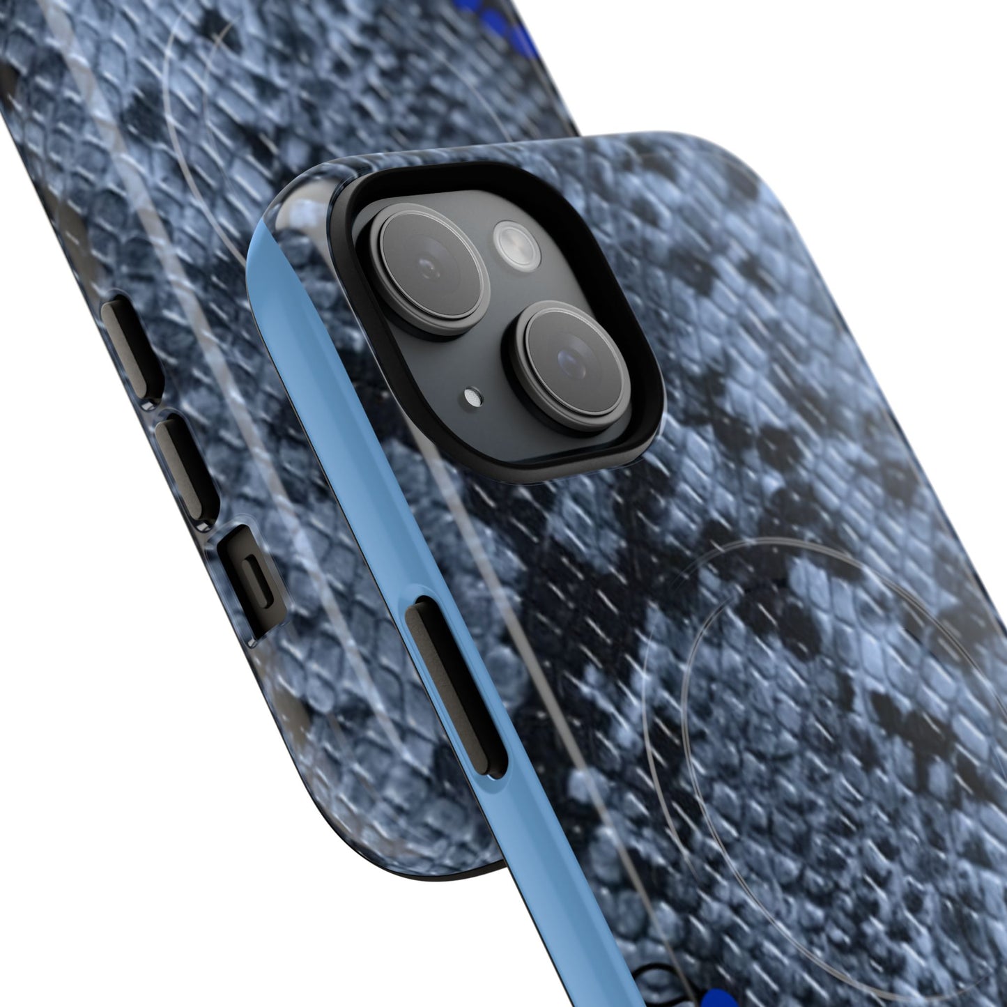 Snake skin blue 🧿 Phone Case 3 layers