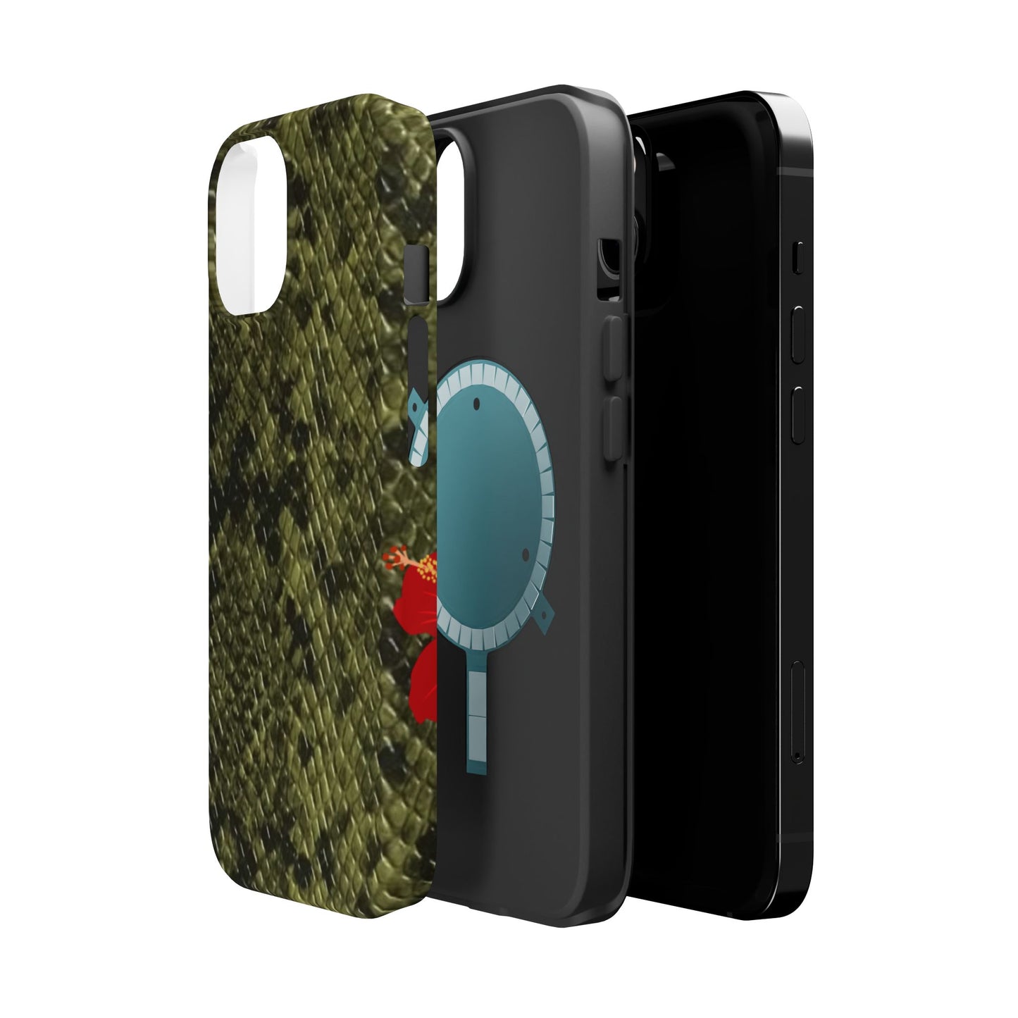 Retro Snake Skin iPhone 15 Pro Case – Faux Snakeskin MagSafe Compatible Case