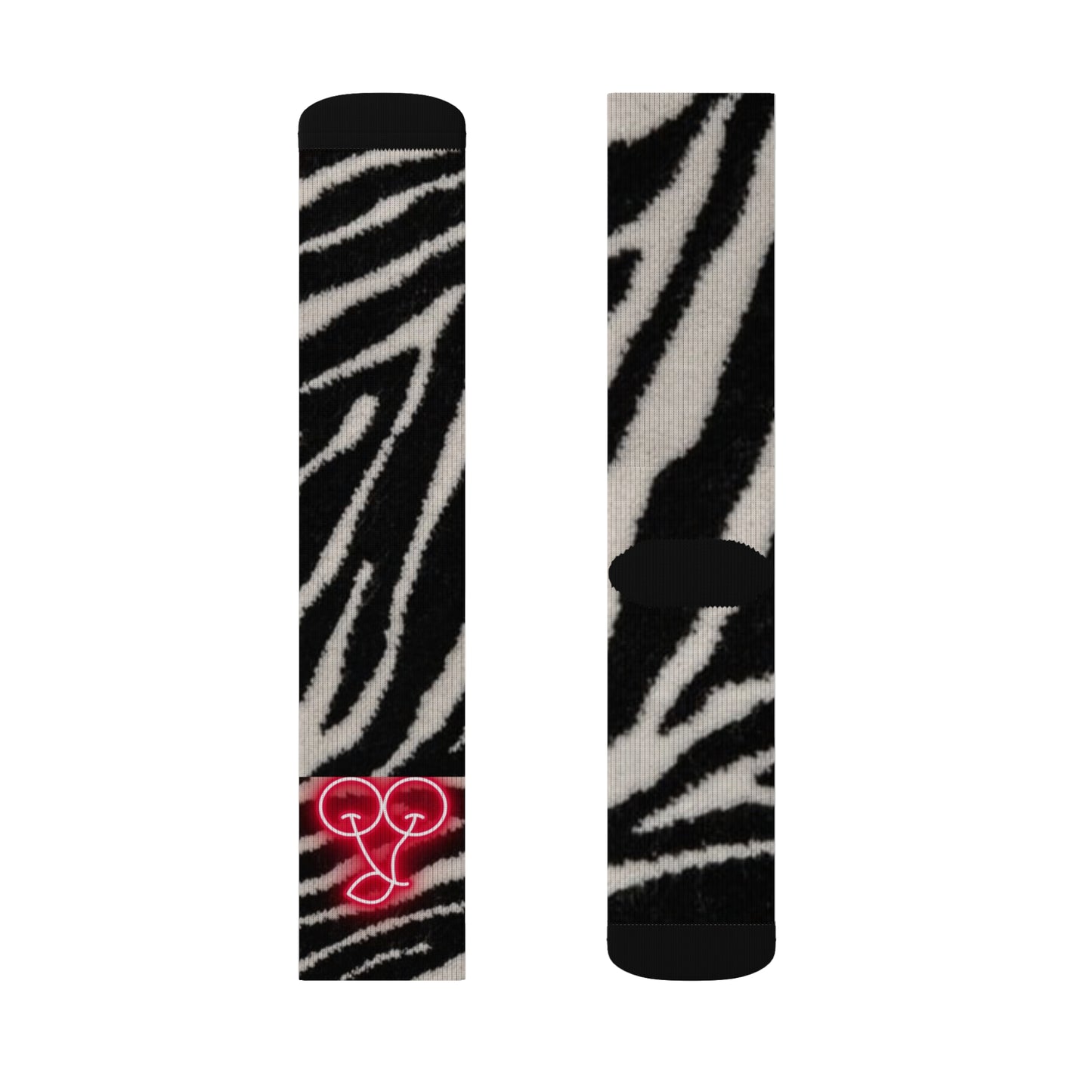 Neon 🍒 Cherry Zebra Print Socks