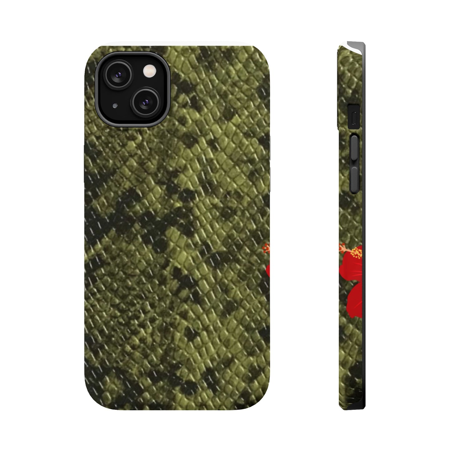 Retro Snake Skin iPhone 15 Pro Case – Faux Snakeskin MagSafe Compatible Case
