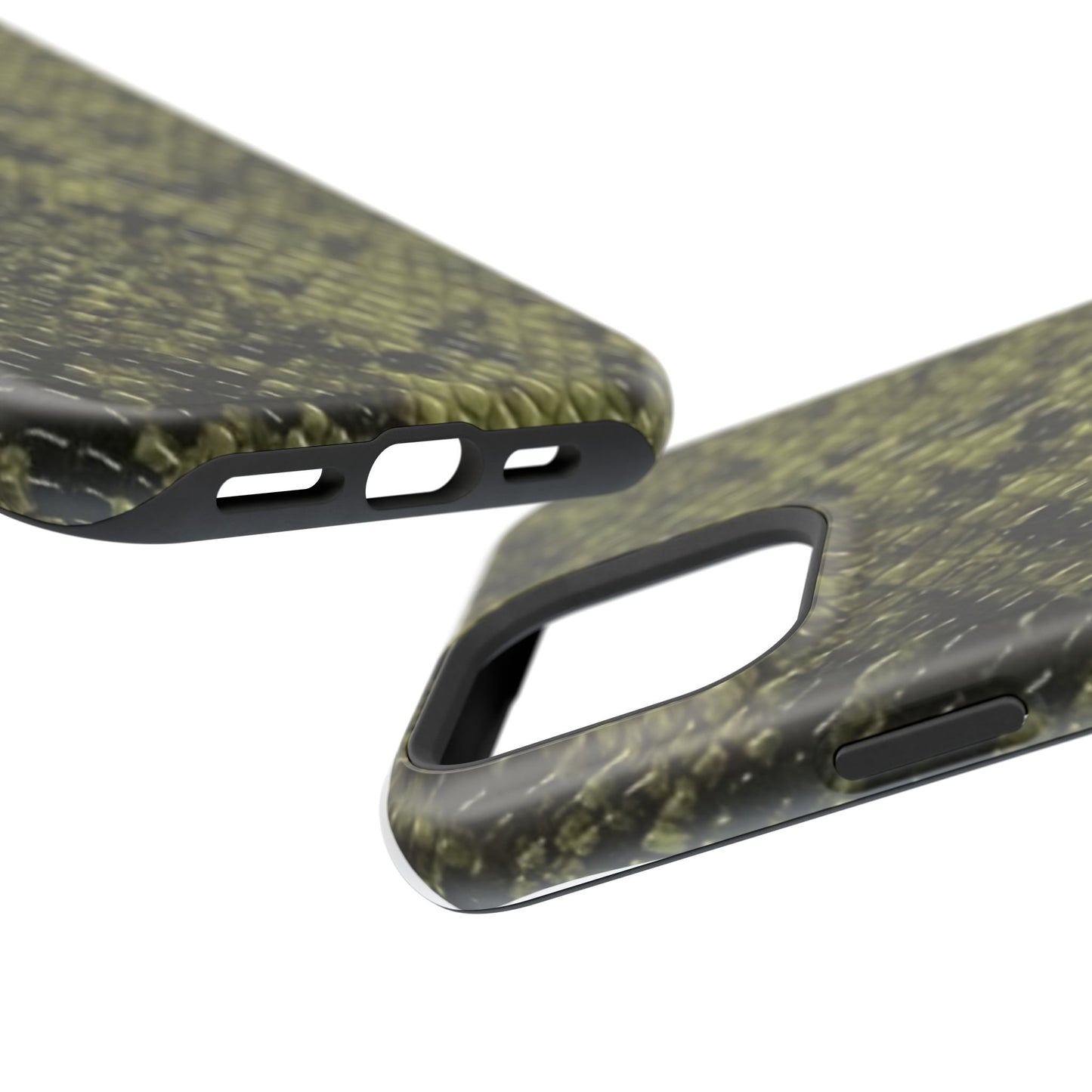 Retro Snake Skin iPhone 15 Pro Case – Faux Snakeskin MagSafe Compatible Case