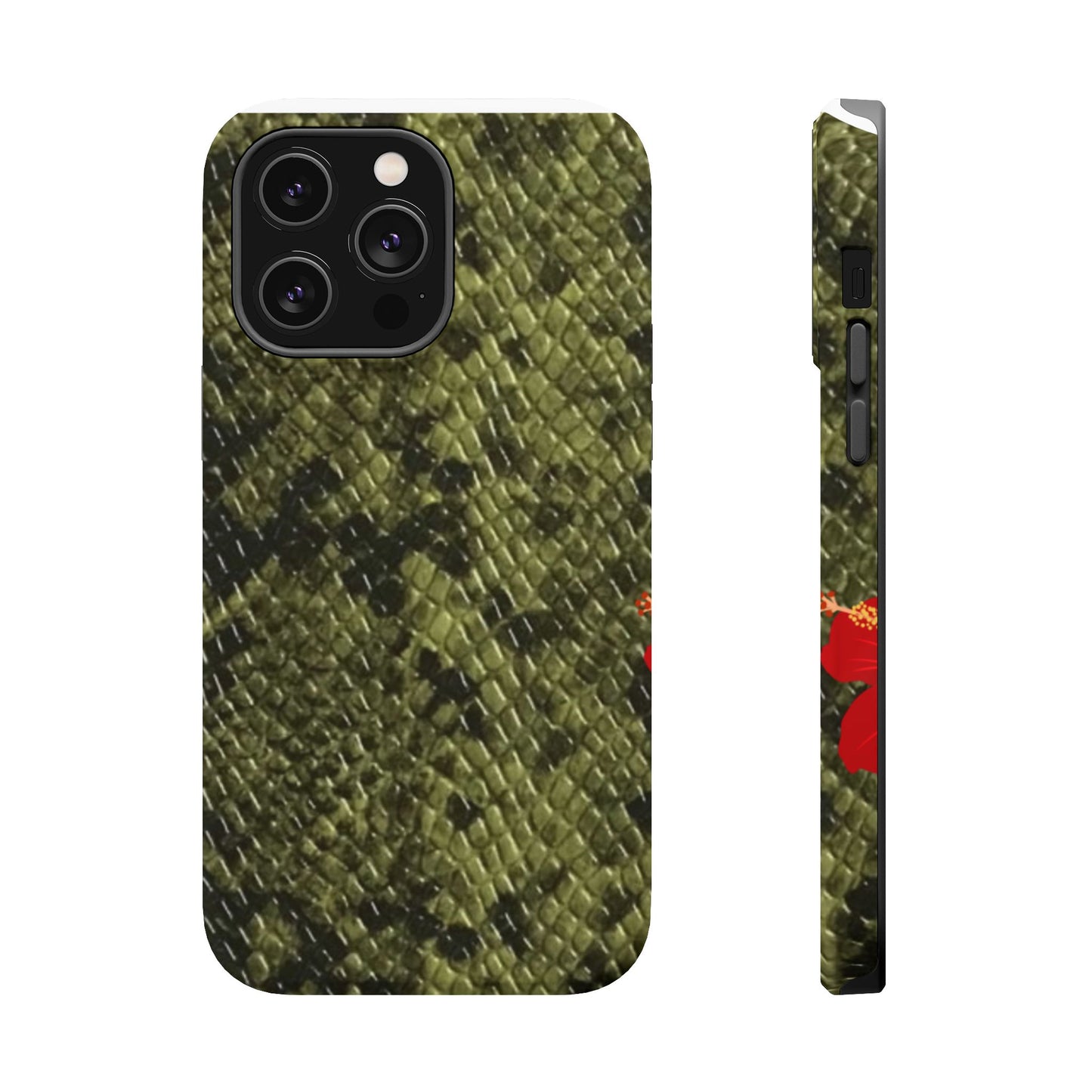 Retro Snake Skin iPhone 15 Pro Case – Faux Snakeskin MagSafe Compatible Case