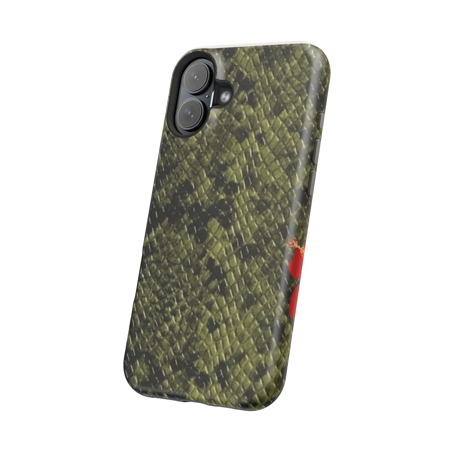 Retro Snake Skin iPhone 15 Pro Case – Faux Snakeskin MagSafe Compatible Case