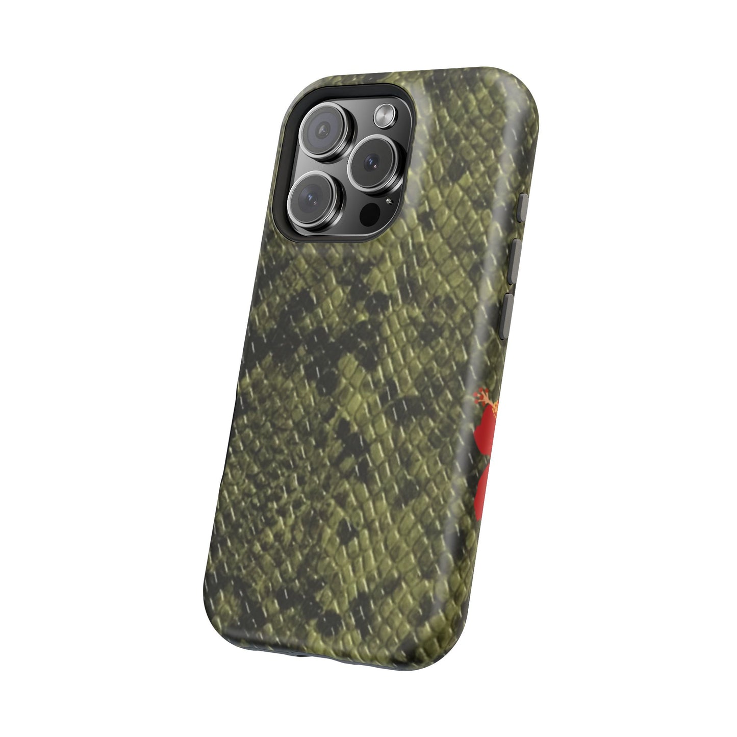 Retro Snake Skin iPhone 15 Pro Case – Faux Snakeskin MagSafe Compatible Case