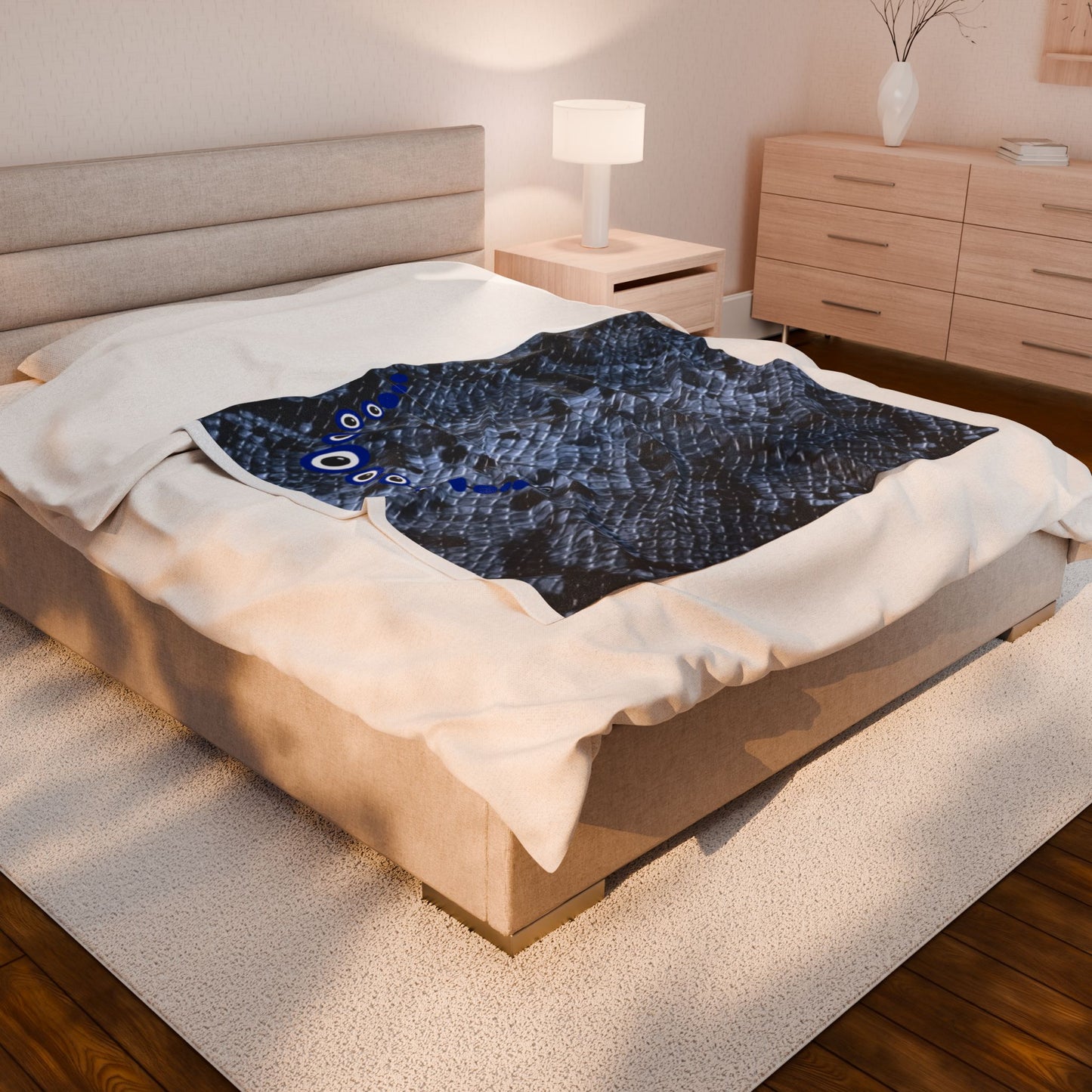 Snakeskin π π§Ώ Evil Eye print Velveteen Blanket