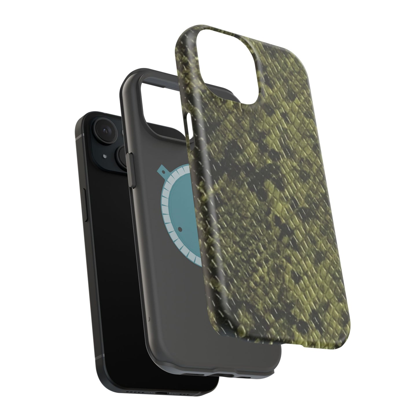 Retro Snake Skin iPhone 15 Pro Case – Faux Snakeskin MagSafe Compatible Case
