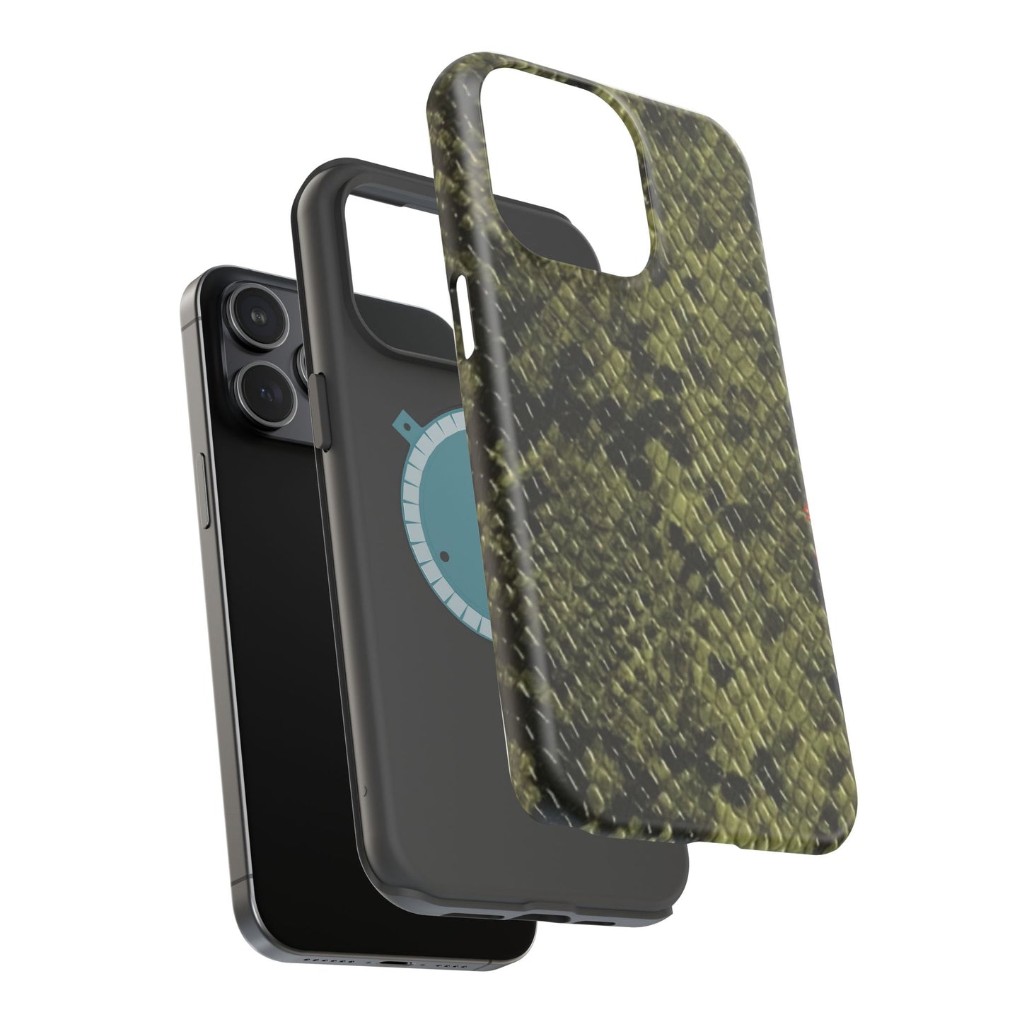 Retro Snake Skin iPhone 15 Pro Case – Faux Snakeskin MagSafe Compatible Case