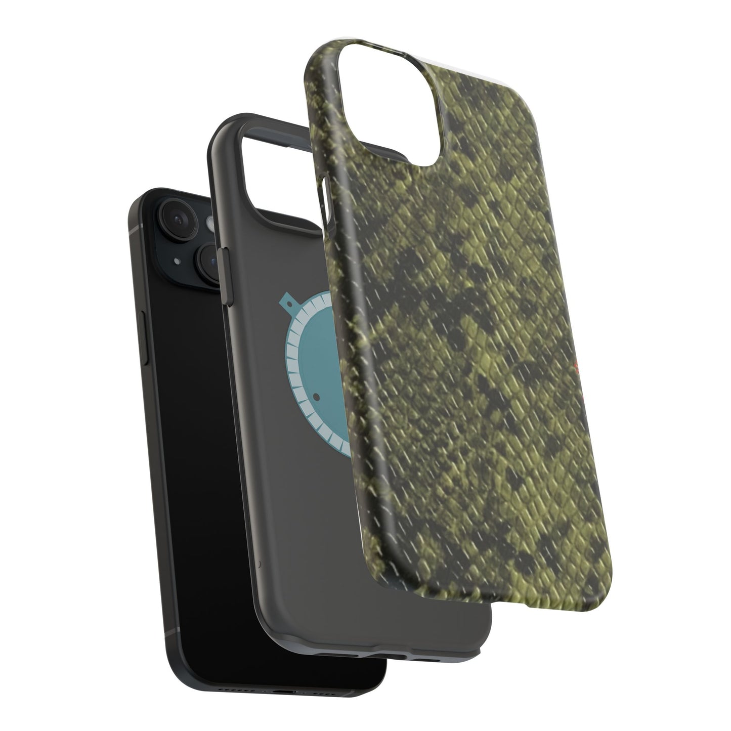 Retro Snake Skin iPhone 15 Pro Case – Faux Snakeskin MagSafe Compatible Case