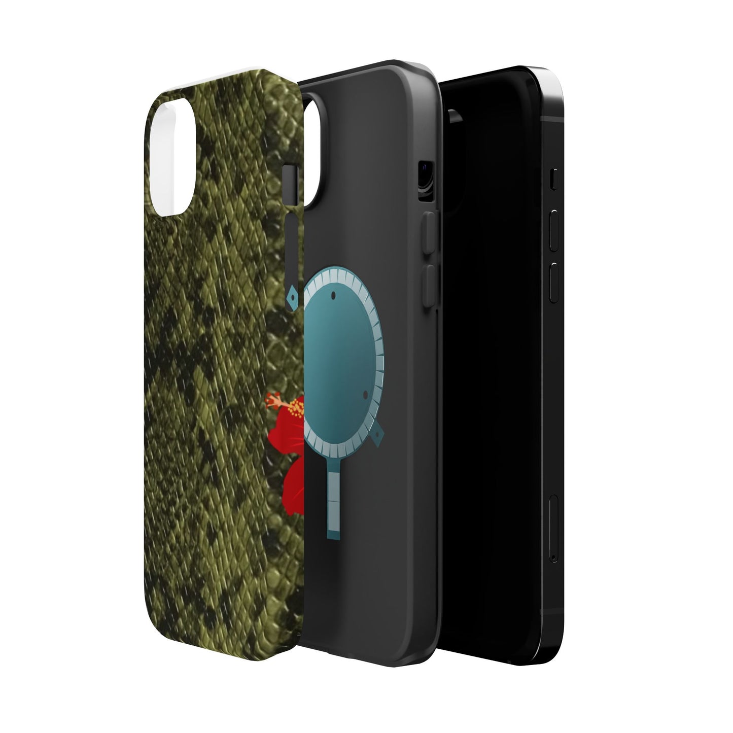 Retro Snake Skin iPhone 15 Pro Case – Faux Snakeskin MagSafe Compatible Case