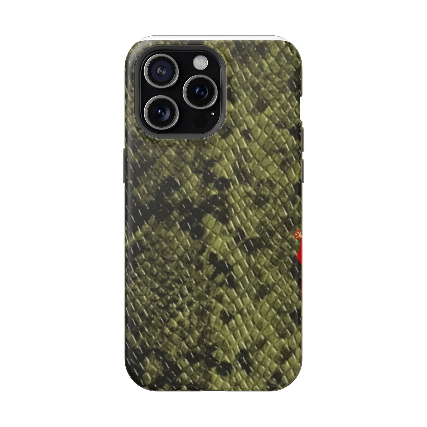Retro Snake Skin iPhone 15 Pro Case – Faux Snakeskin MagSafe Compatible Case