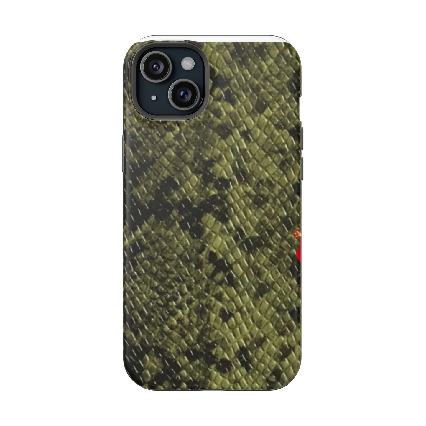 Retro Snake Skin iPhone 15 Pro Case – Faux Snakeskin MagSafe Compatible Case