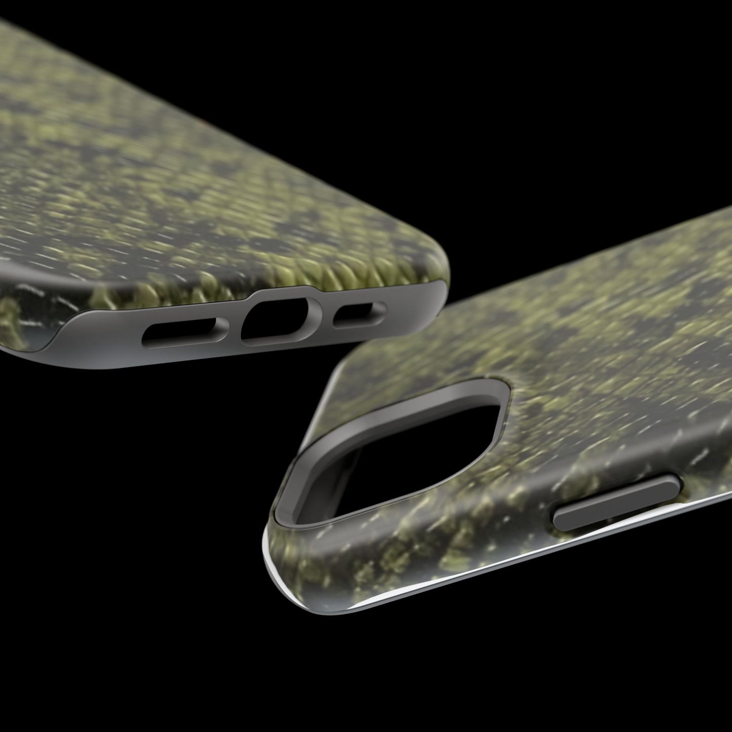Retro Snake Skin iPhone 15 Pro Case – Faux Snakeskin MagSafe Compatible Case