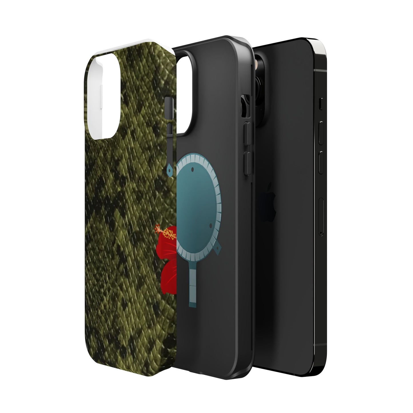 Retro Snake Skin iPhone 15 Pro Case – Faux Snakeskin MagSafe Compatible Case