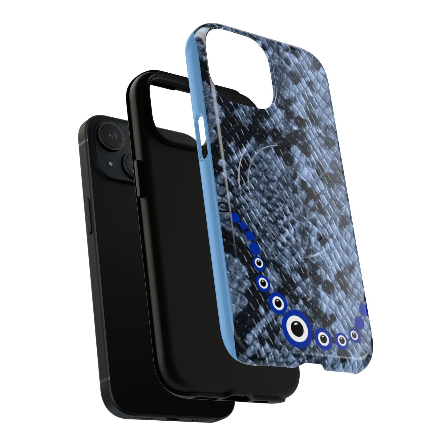 Snake skin blue 🧿 Phone Case 3 layers