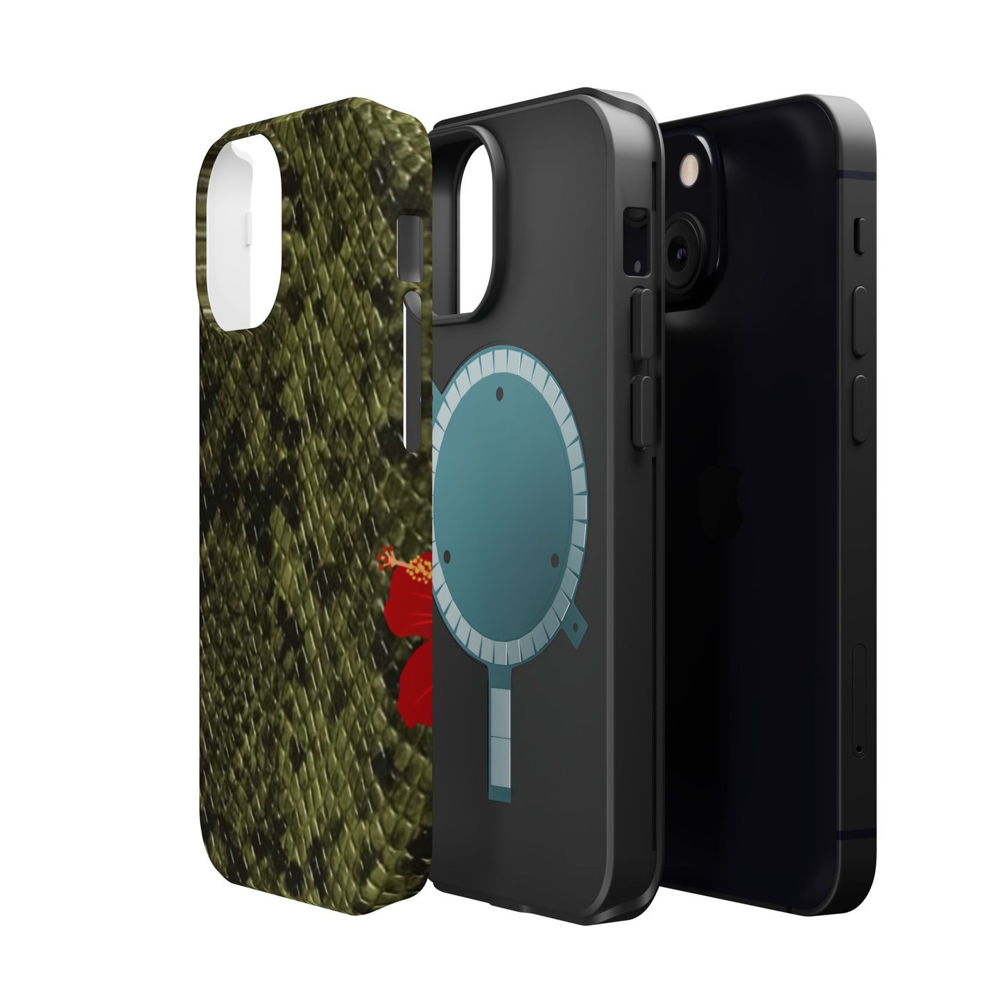 Retro Snake Skin iPhone 15 Pro Case – Faux Snakeskin MagSafe Compatible Case