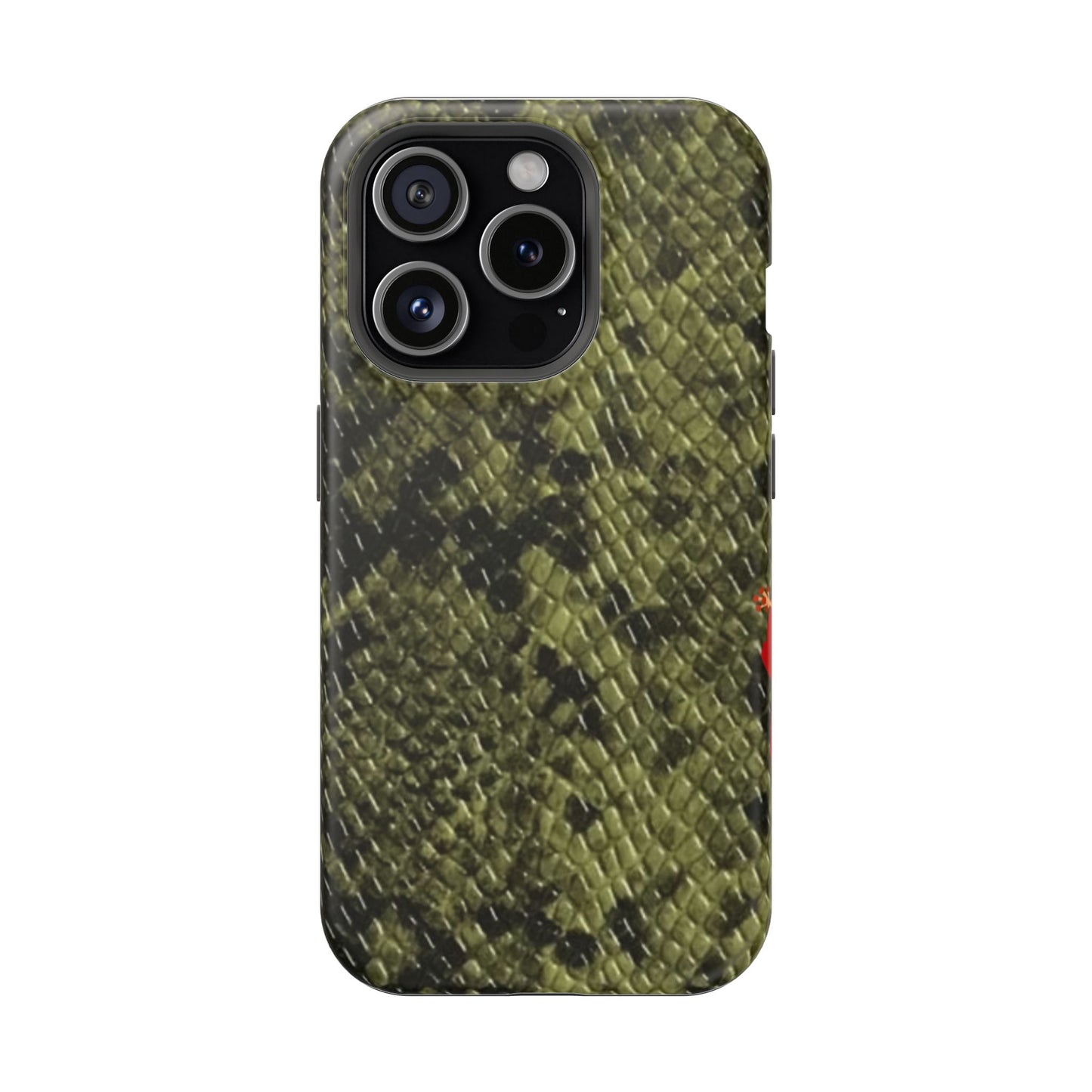 Retro Snake Skin iPhone 15 Pro Case – Faux Snakeskin MagSafe Compatible Case