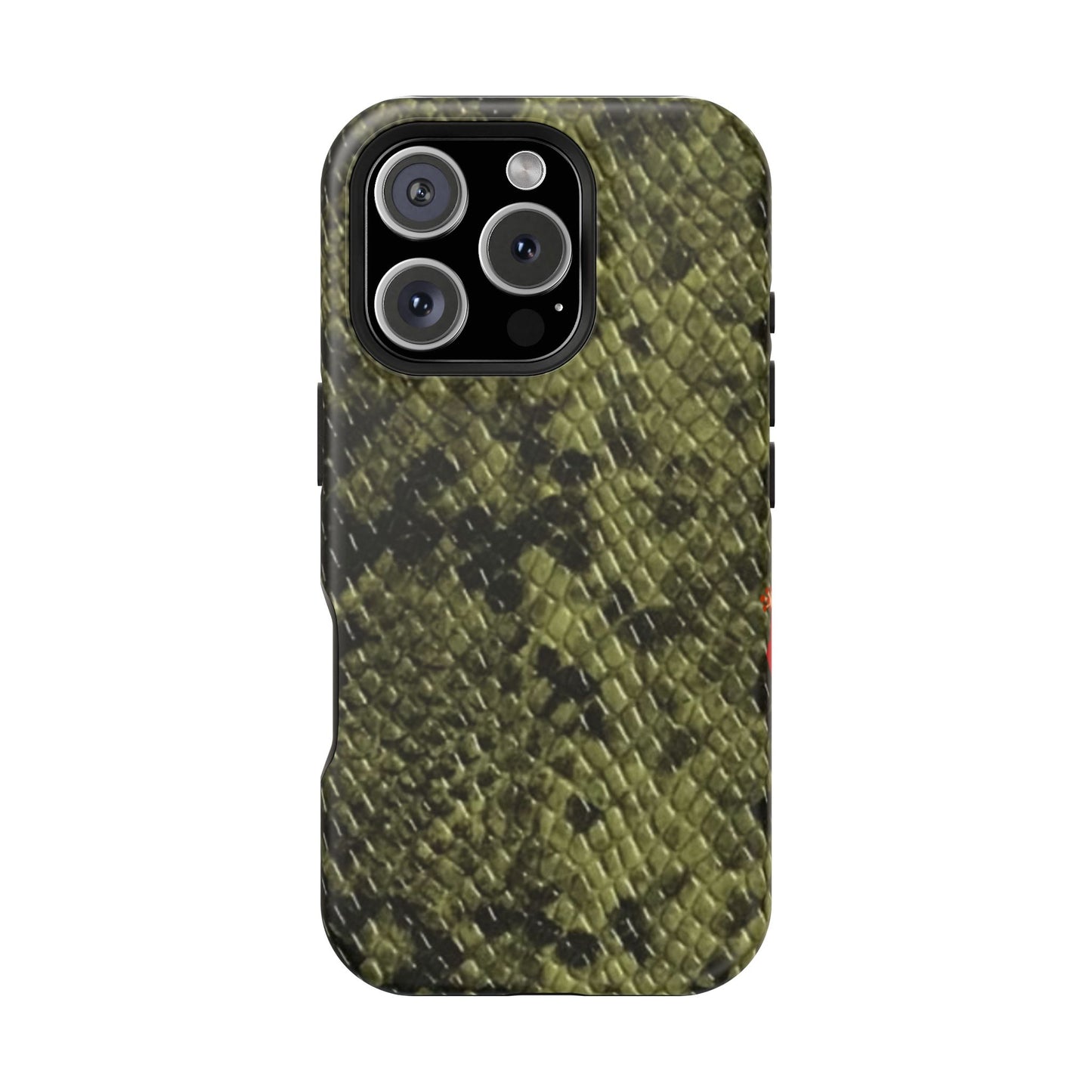 Retro Snake Skin iPhone 15 Pro Case – Faux Snakeskin MagSafe Compatible Case
