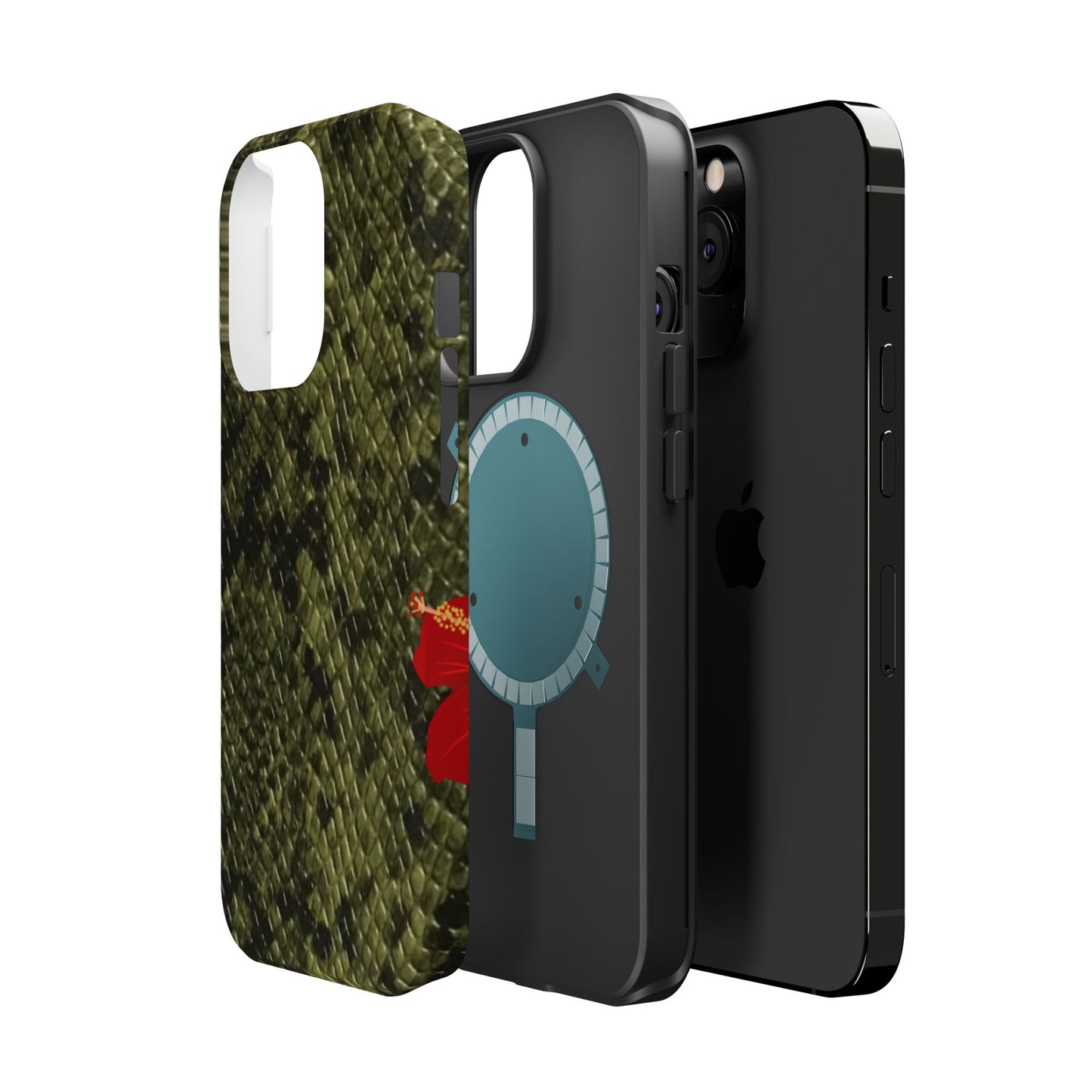 Retro Snake Skin iPhone 15 Pro Case – Faux Snakeskin MagSafe Compatible Case