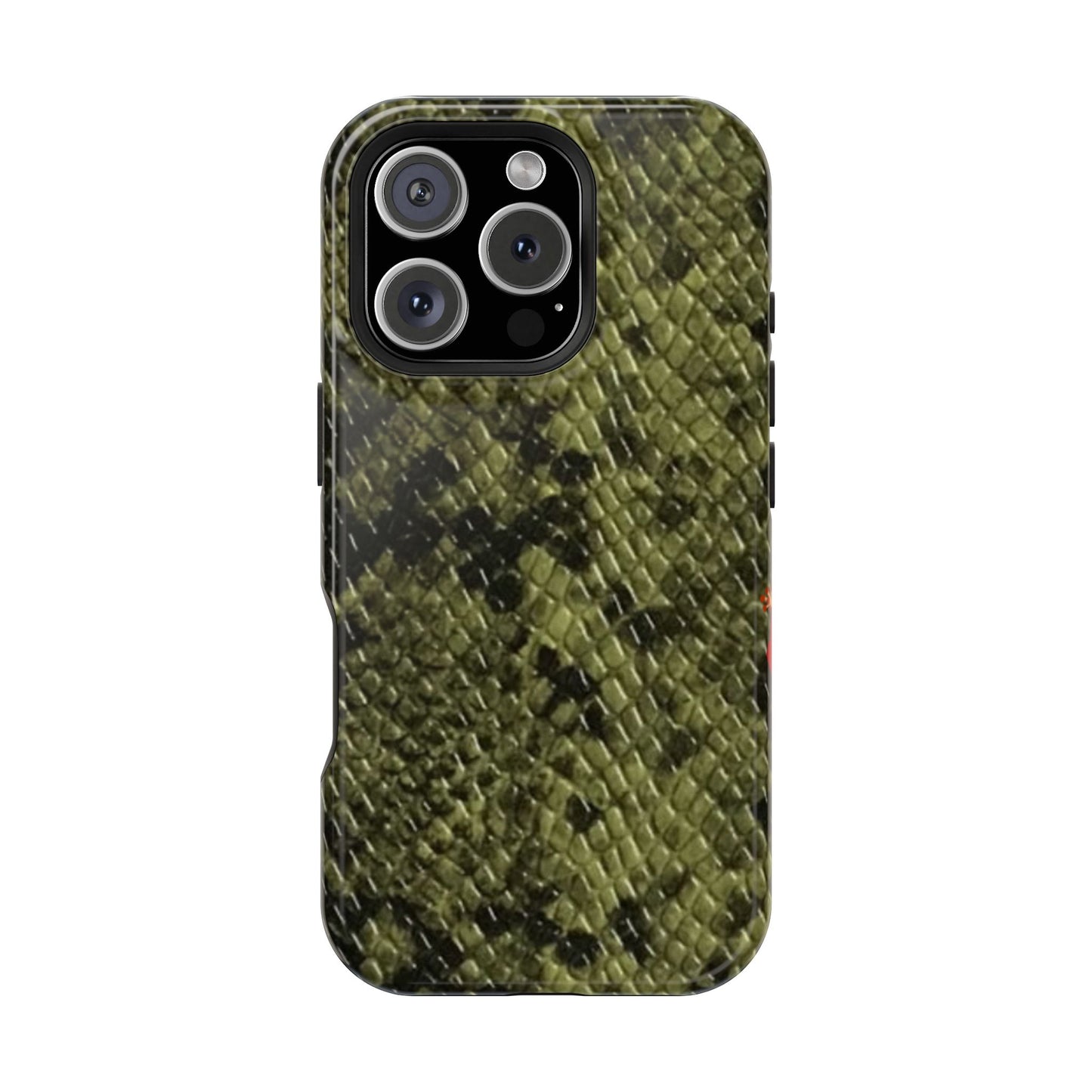 Retro Snake Skin iPhone 15 Pro Case – Faux Snakeskin MagSafe Compatible Case