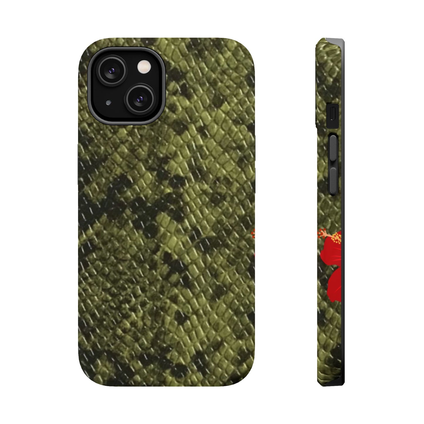 Retro Snake Skin iPhone 15 Pro Case – Faux Snakeskin MagSafe Compatible Case
