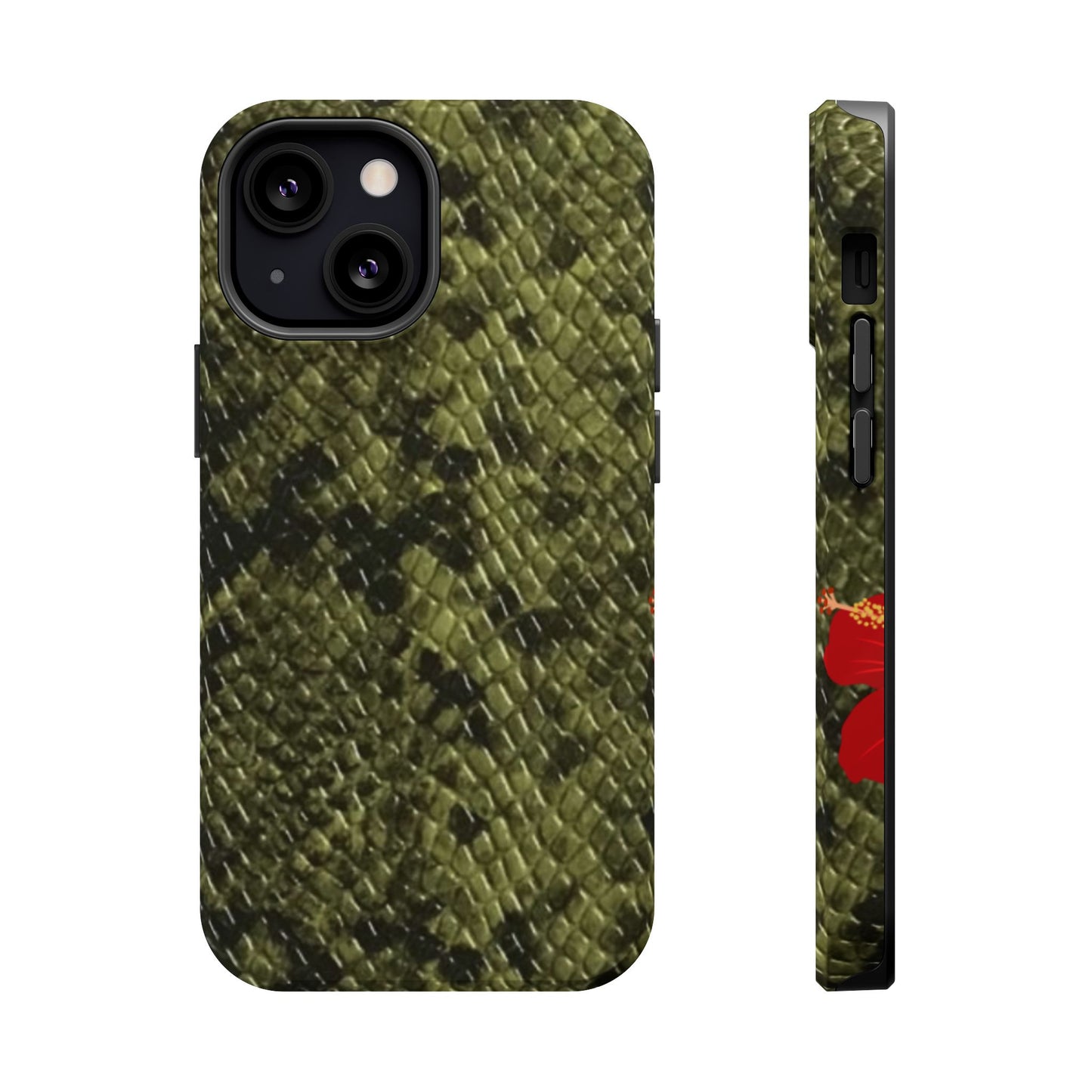 Retro Snake Skin iPhone 15 Pro Case – Faux Snakeskin MagSafe Compatible Case