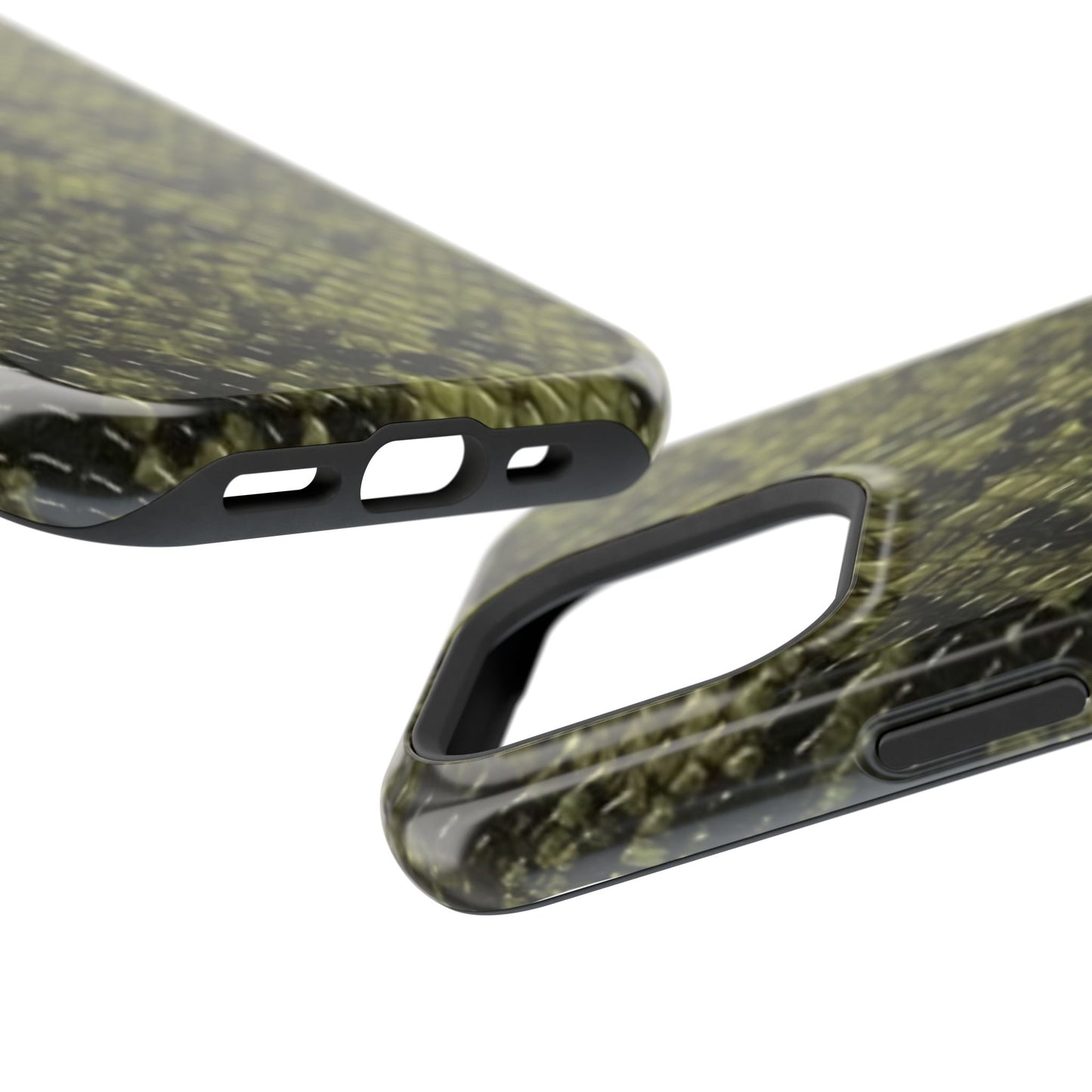 Retro Snake Skin iPhone 15 Pro Case – Faux Snakeskin MagSafe Compatible Case
