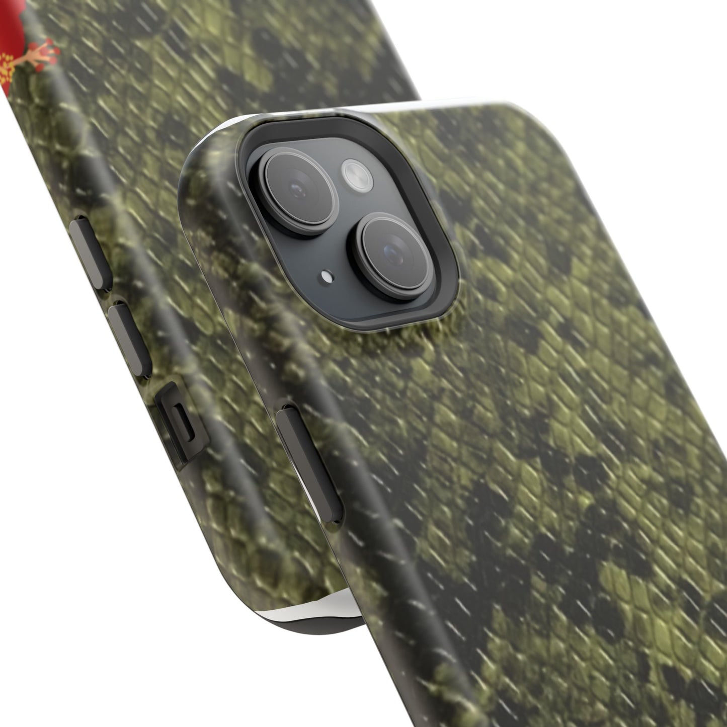 Retro Snake Skin iPhone 15 Pro Case – Faux Snakeskin MagSafe Compatible Case