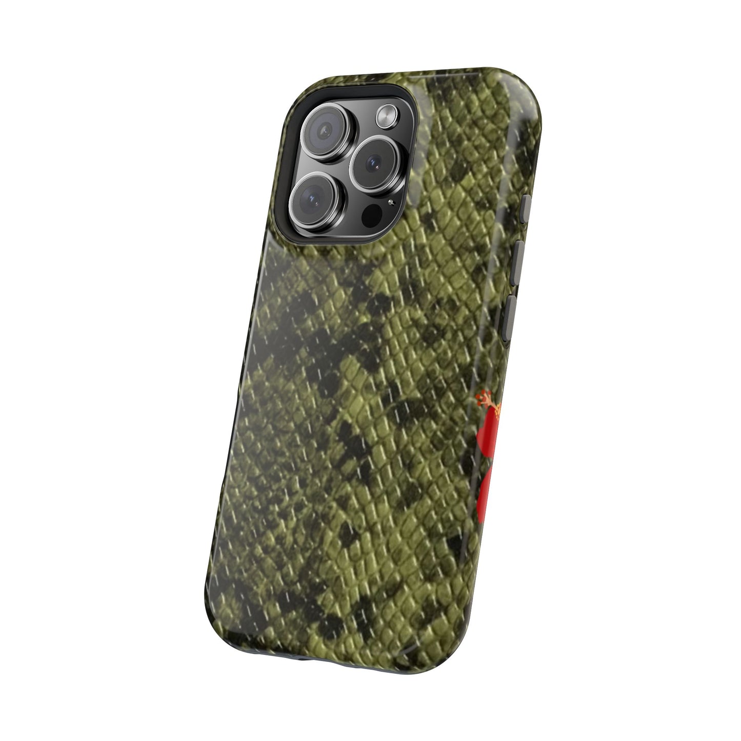Retro Snake Skin iPhone 15 Pro Case – Faux Snakeskin MagSafe Compatible Case