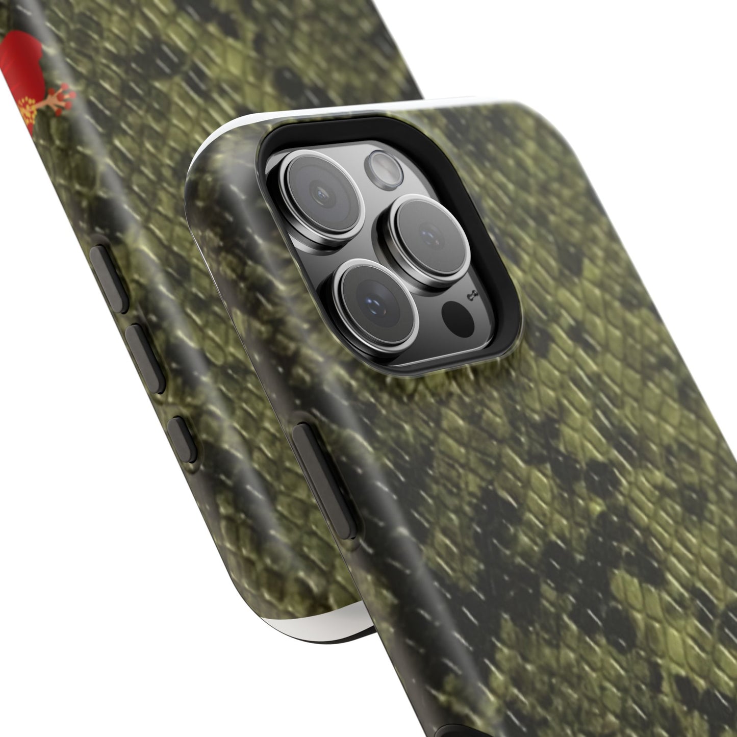 Retro Snake Skin iPhone 15 Pro Case – Faux Snakeskin MagSafe Compatible Case