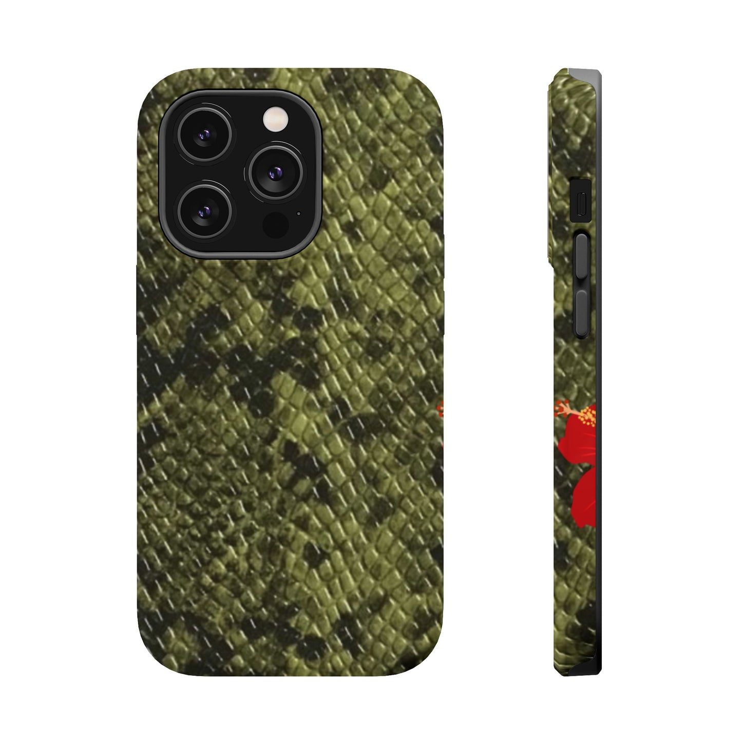 Retro Snake Skin iPhone 15 Pro Case – Faux Snakeskin MagSafe Compatible Case
