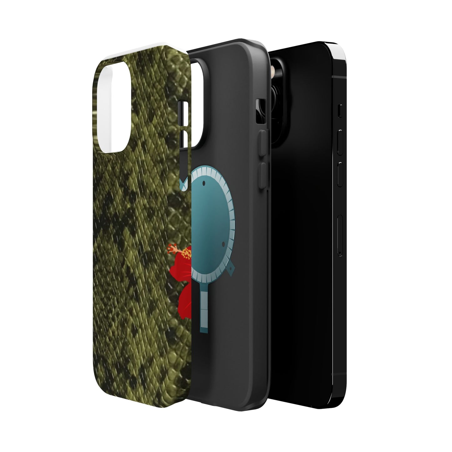 Retro Snake Skin iPhone 15 Pro Case – Faux Snakeskin MagSafe Compatible Case