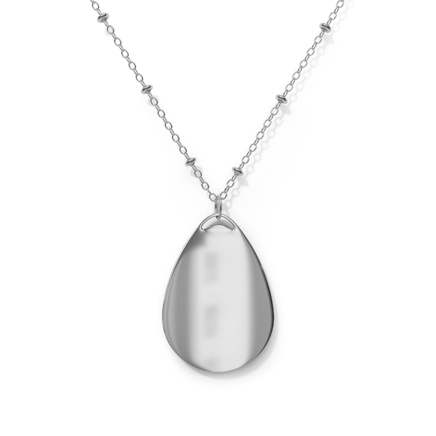 Zebra Crystal Towers  🔮 Oval Silver Necklace