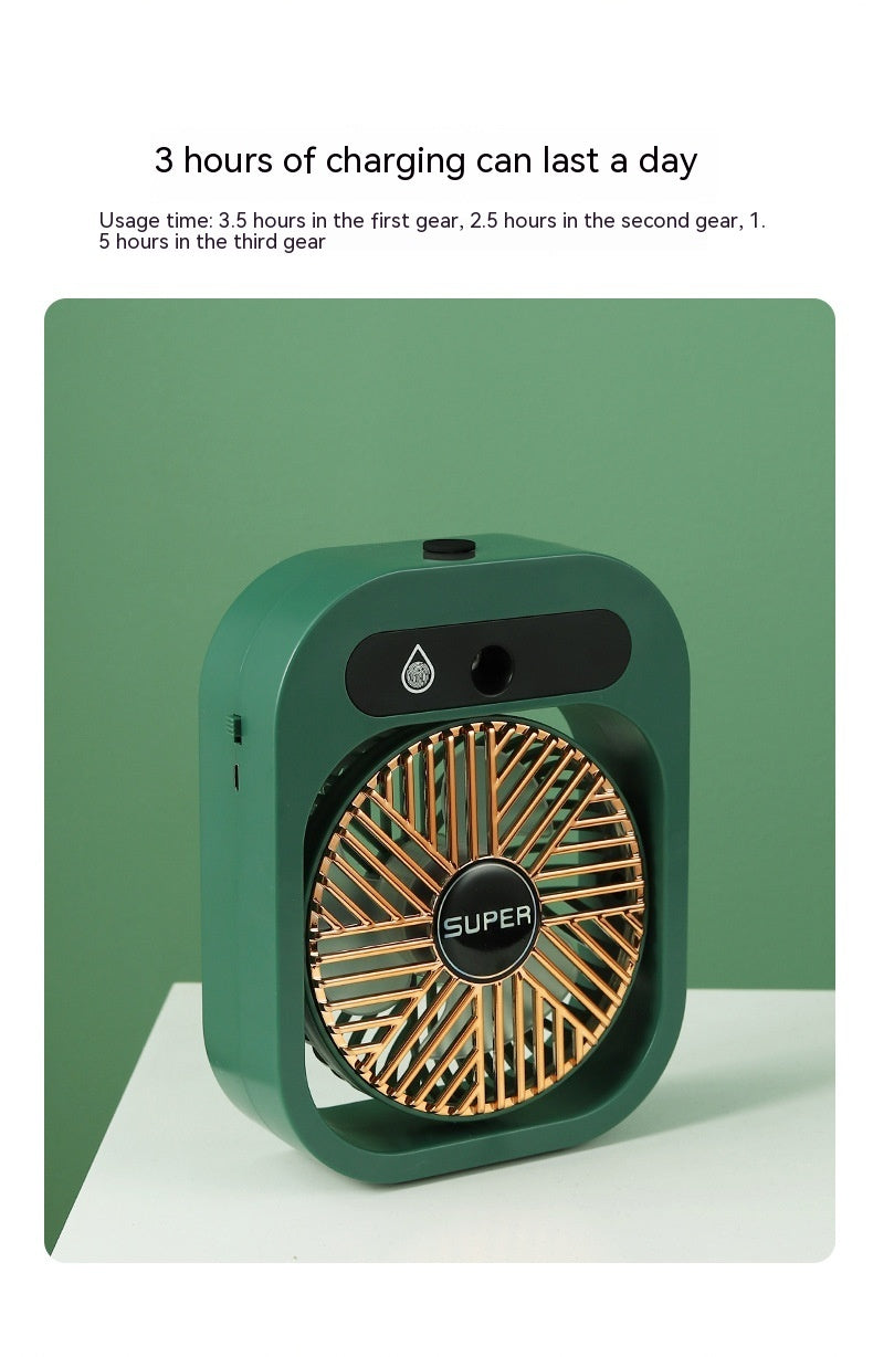 🖤 Chill Harder: 2-in-1 USB Misting Fan + Humidifier + Air Conditioning Desk Fan