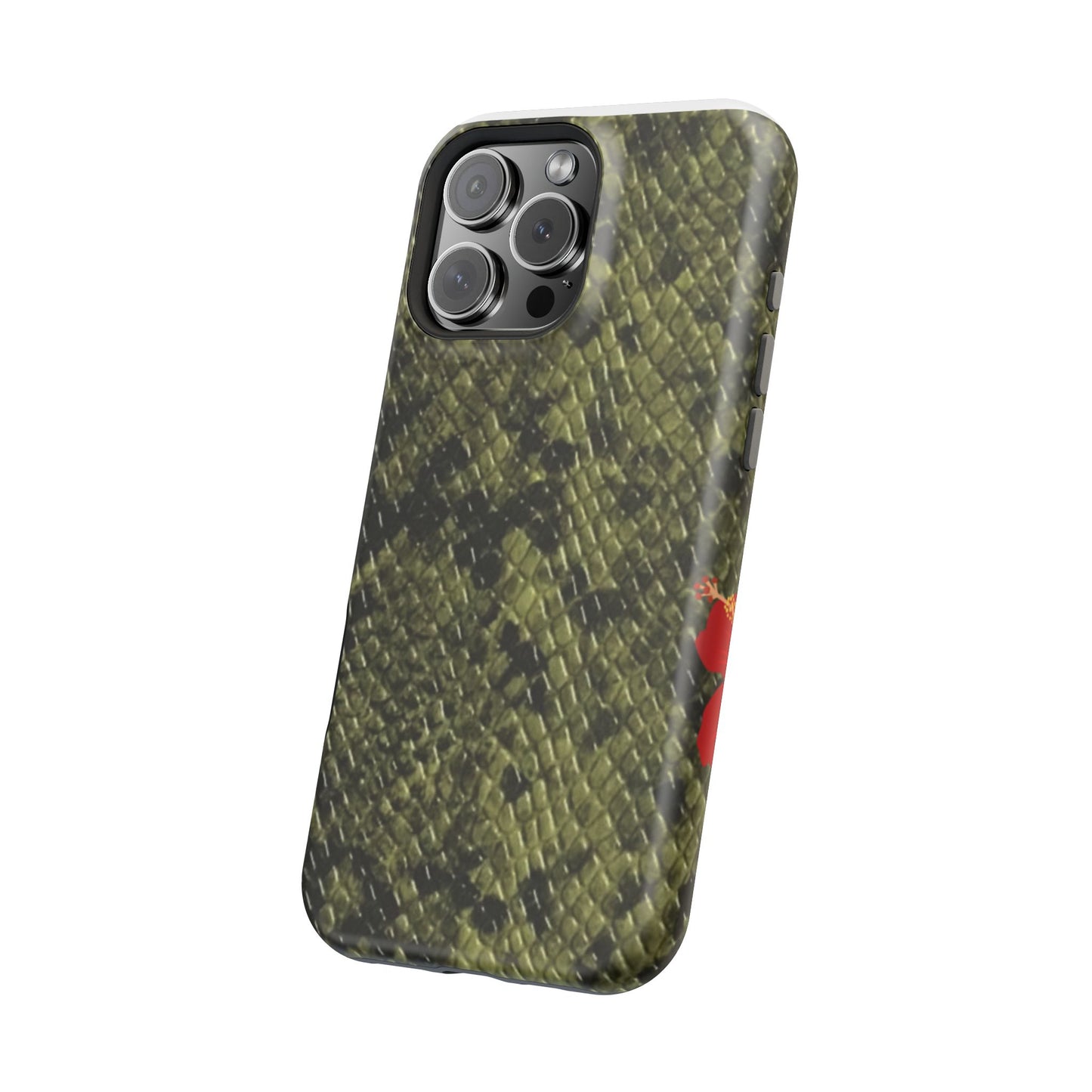 Retro Snake Skin iPhone 15 Pro Case – Faux Snakeskin MagSafe Compatible Case