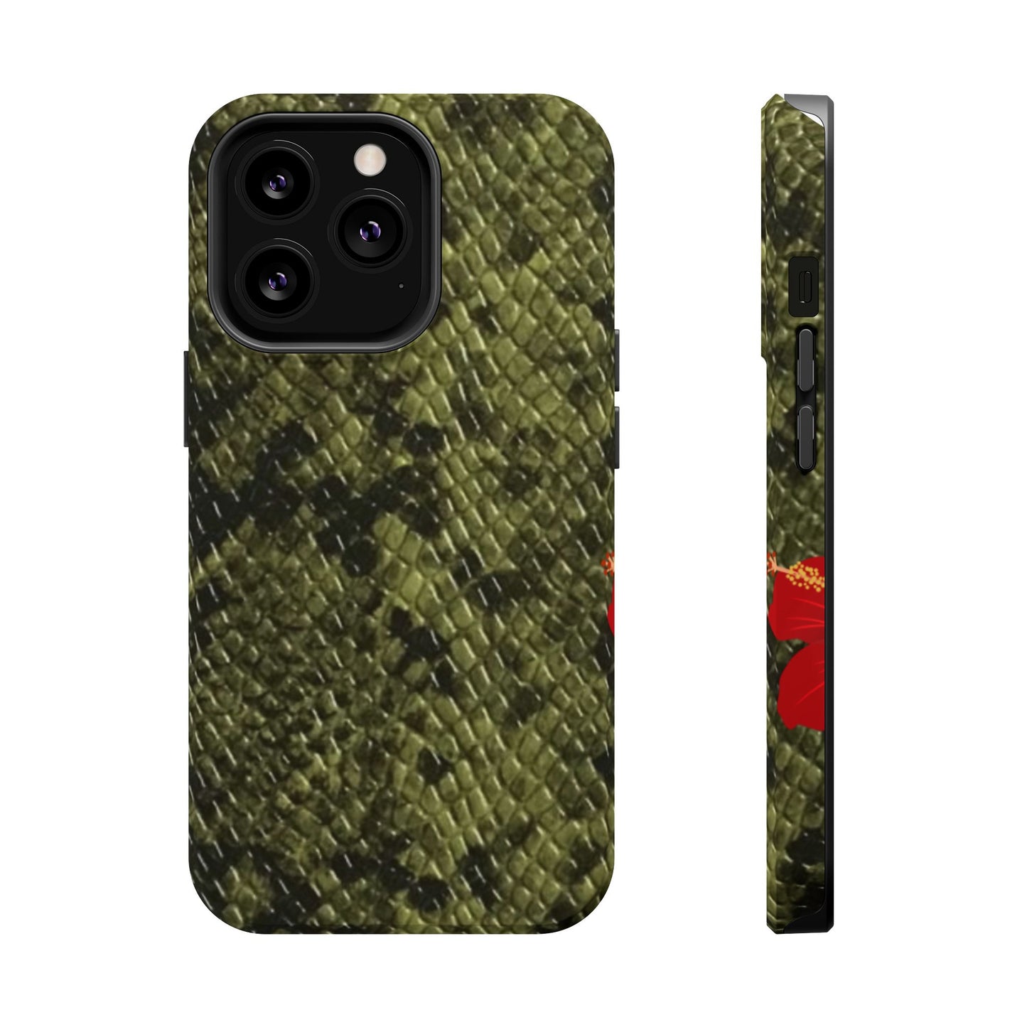 Retro Snake Skin iPhone 15 Pro Case – Faux Snakeskin MagSafe Compatible Case