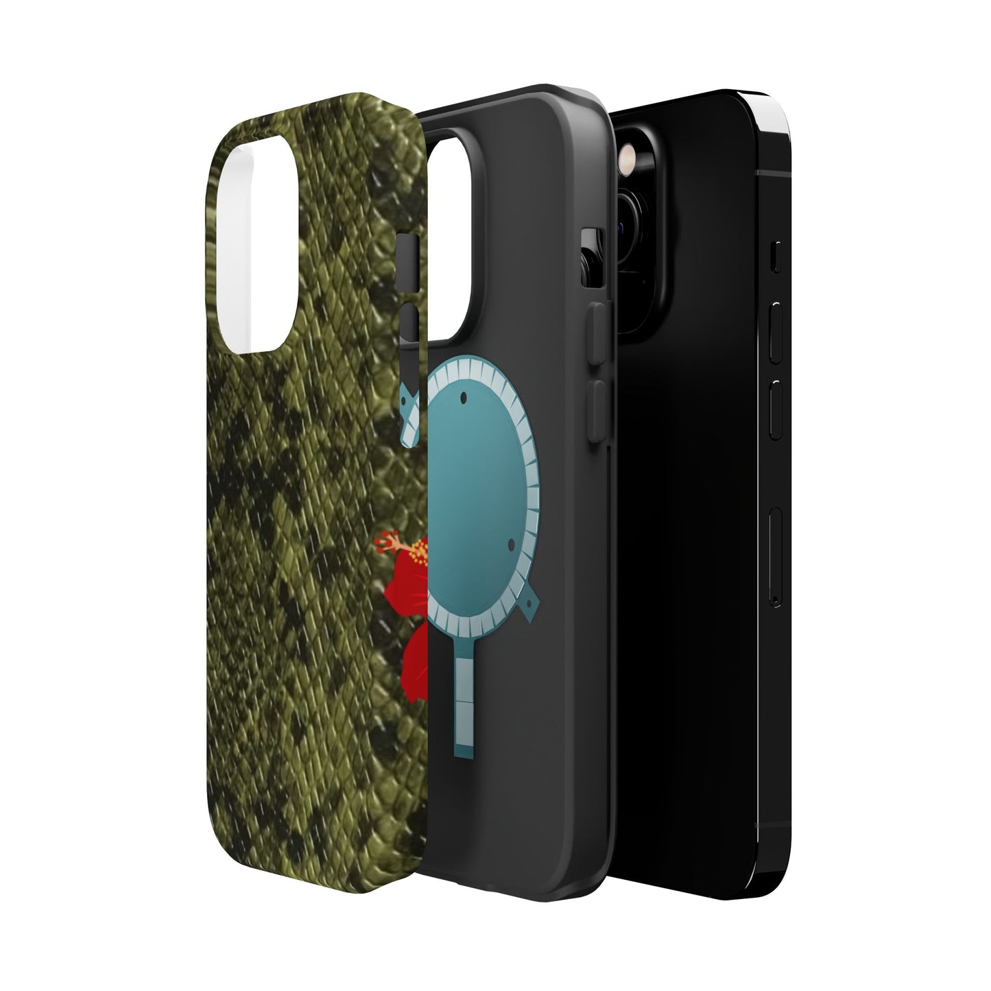 Retro Snake Skin iPhone 15 Pro Case – Faux Snakeskin MagSafe Compatible Case