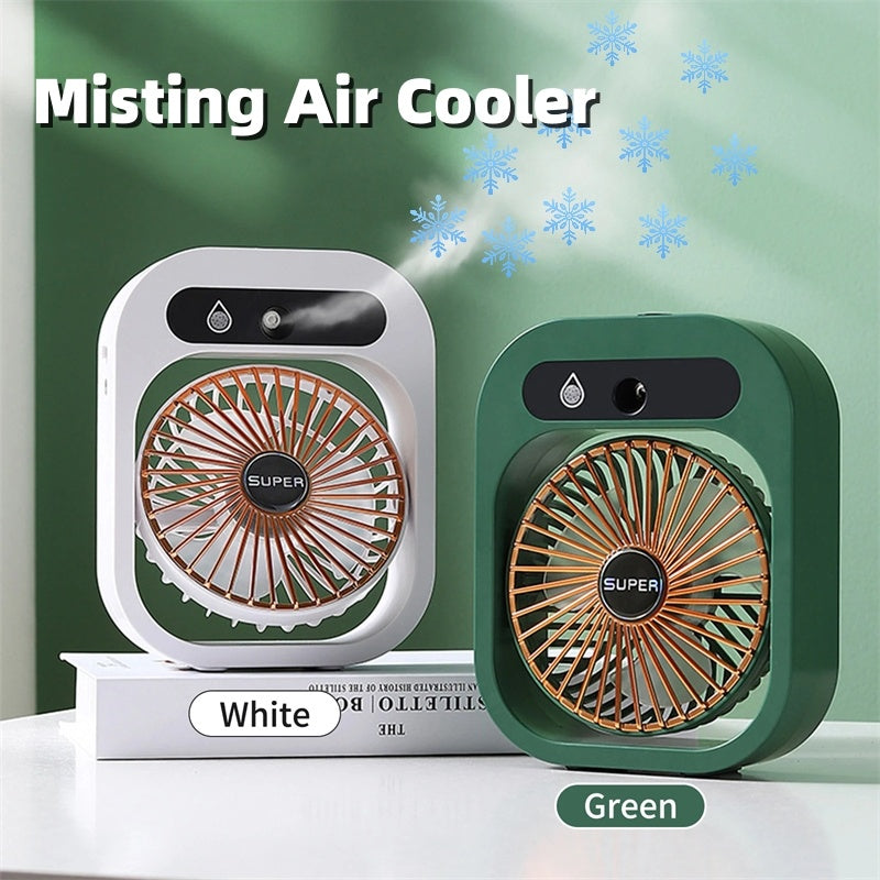 🖤 Chill Harder: 2-in-1 USB Misting Fan + Humidifier + Air Conditioning Desk Fan