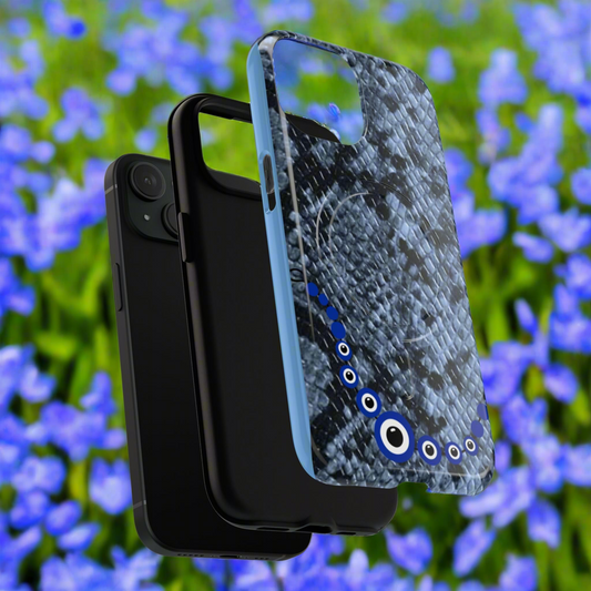 Snake skin blue 🧿 Phone Case 3 layers