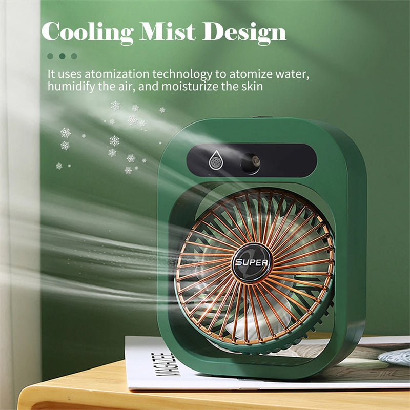 🖤 Chill Harder: 2-in-1 USB Misting Fan + Humidifier + Air Conditioning Desk Fan