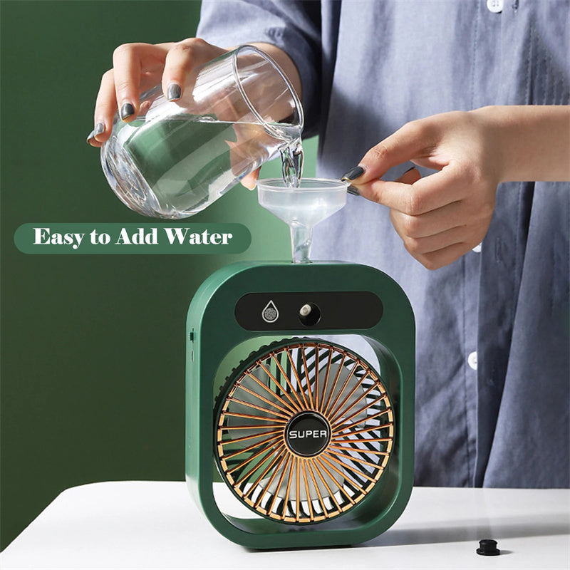 🖤 Chill Harder: 2-in-1 USB Misting Fan + Humidifier + Air Conditioning Desk Fan