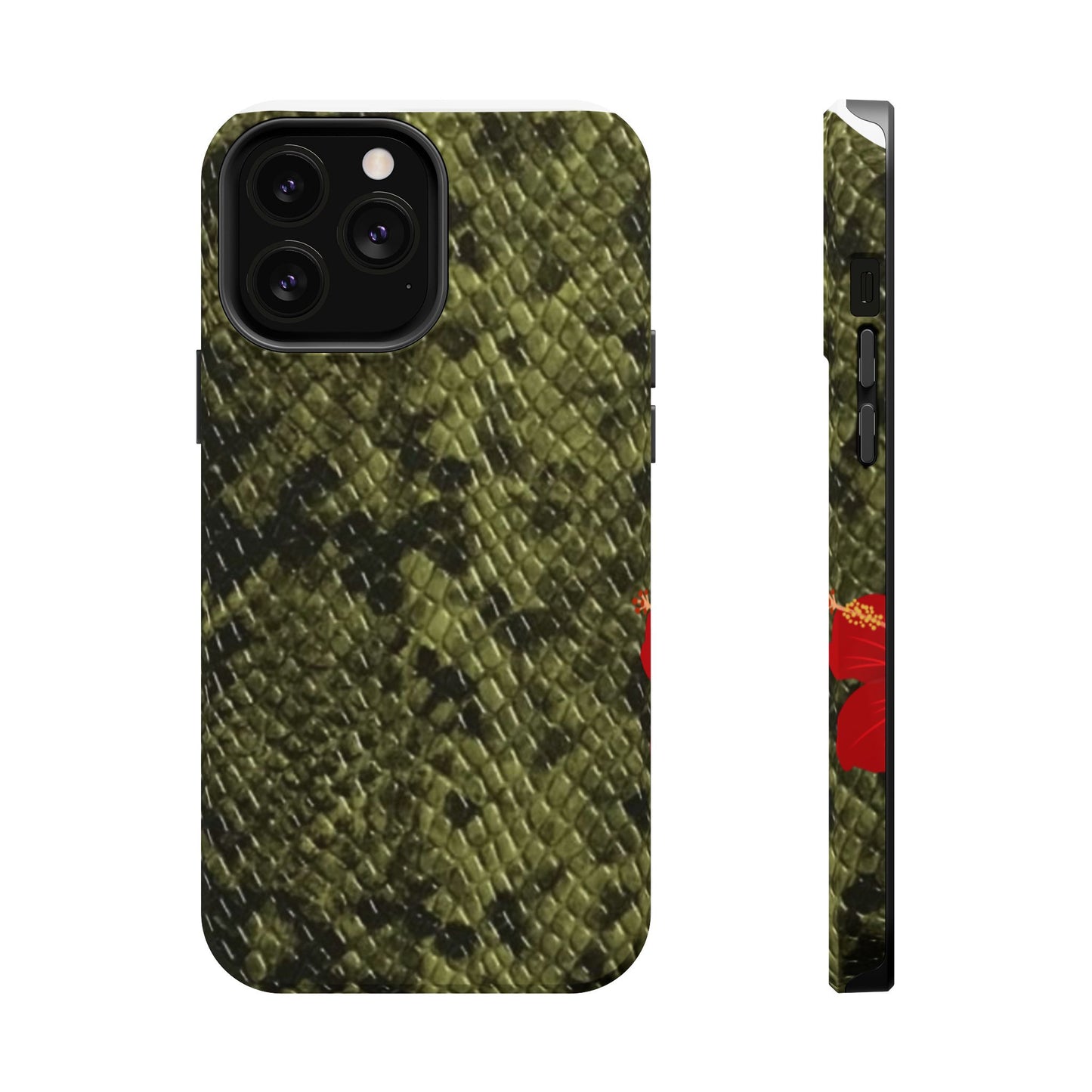 Retro Snake Skin iPhone 15 Pro Case – Faux Snakeskin MagSafe Compatible Case